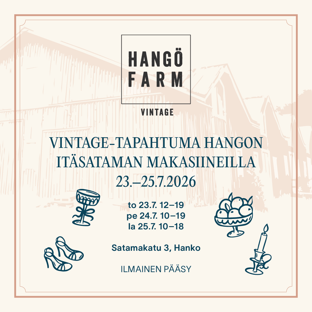 taide & vintage-tapahtuma hangossa 23. – 25.7.26